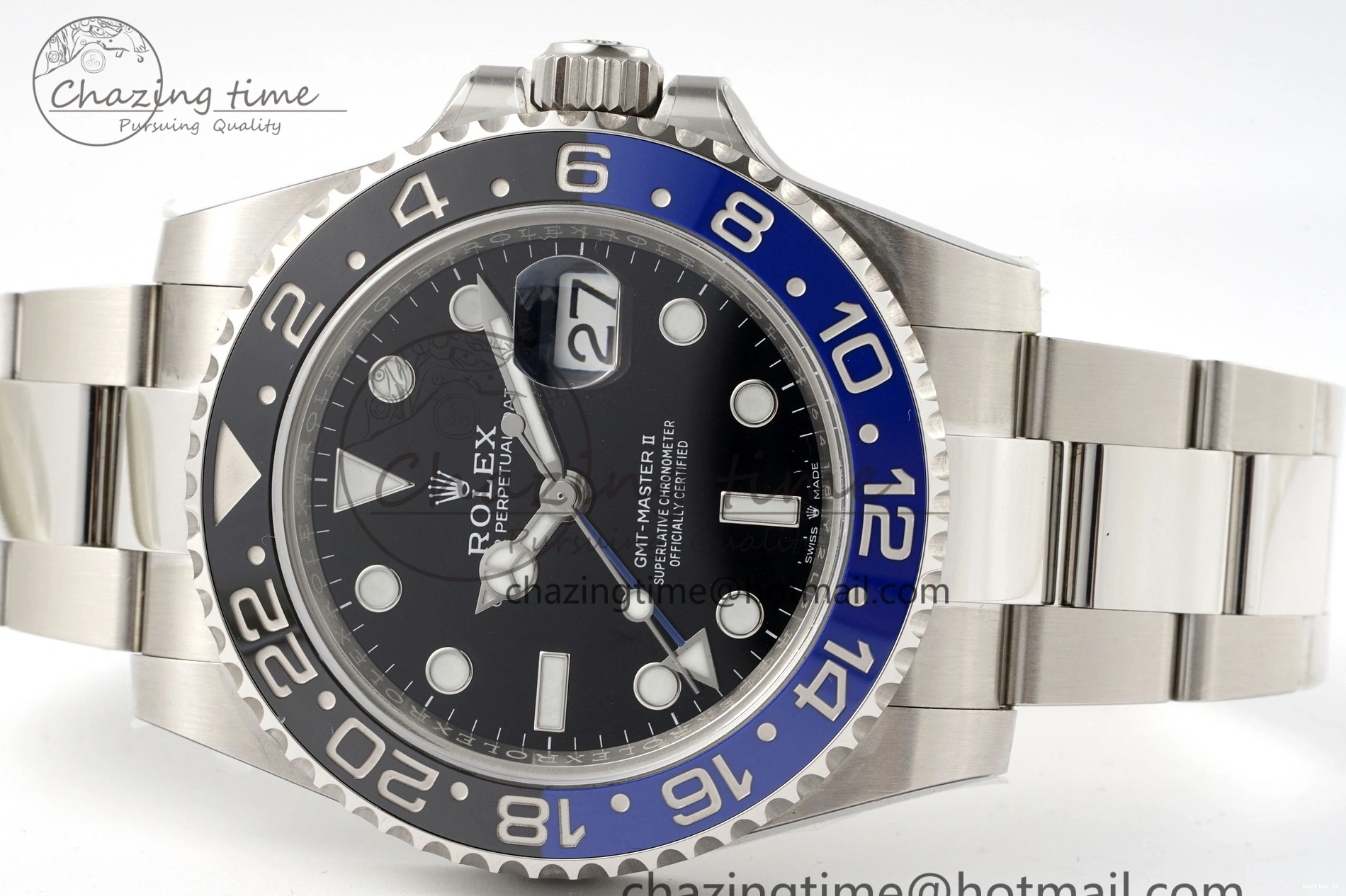 1218 Sleek GMT-Master II 126710 BLNR Blue Black Ceramic Clean Factory Best Edition on Oyster Bracelet DD3285 CHS 1990